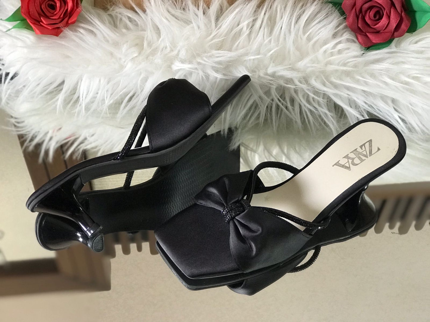 Zara Mesh Block Heel Sandals – Non-Slip | Comfortable & Elegant