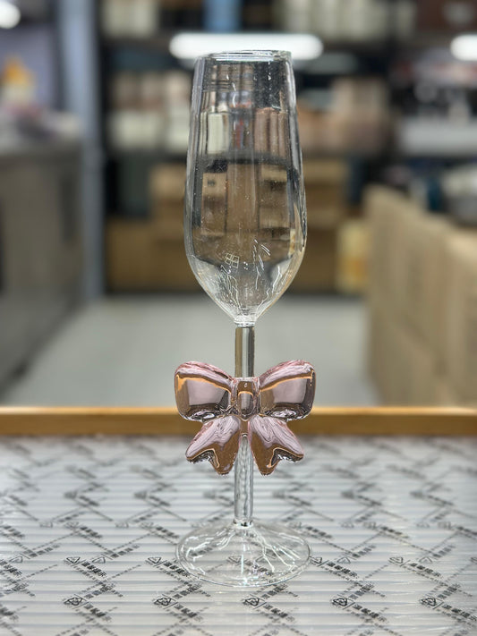 Elegant Champagne Glass with Glass Bow – Luxury Cocktail & Celebration Glass